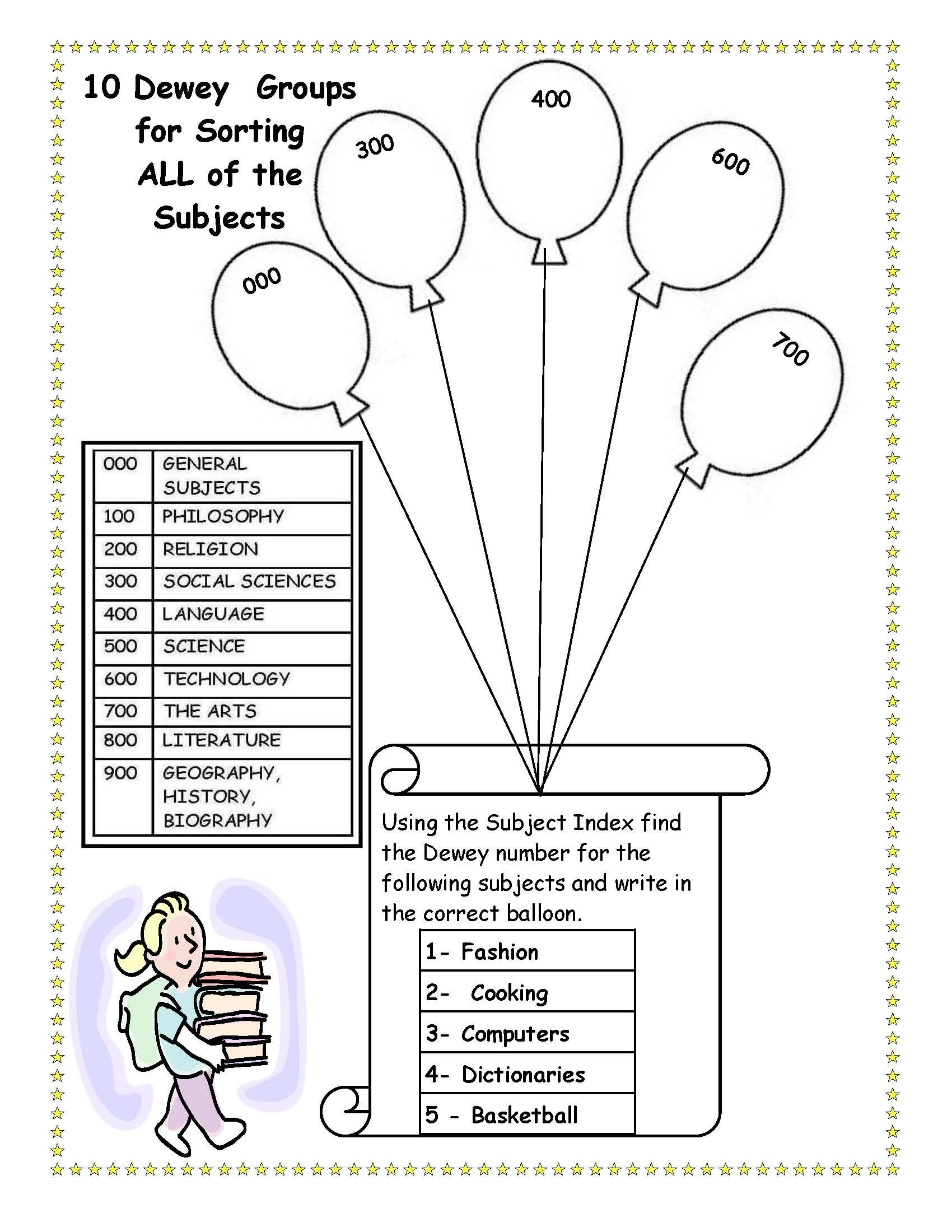 Cute, To Bad I Killed Dewey. Library Skills Worksheet | Free Library Skills Printable Worksheets