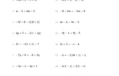 The Combining Like Terms And Solving Simple Linear Equations | Solving Equations Printable Worksheets